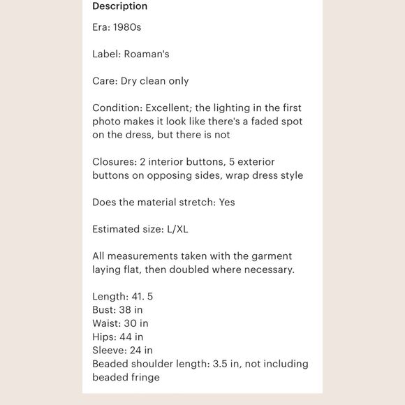 🖤 VINTAGE 80s DOES 20s BLACK FLAPPER BEADED DRESS L/XL ROAMAN'S - Picture 11 of 11